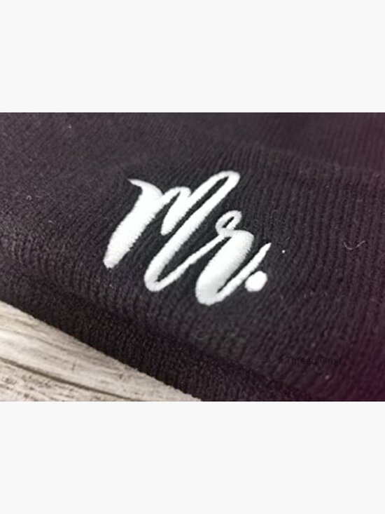 Unisex Knit Beanie Set, Acrylic, One Size Fits Most, Embroidered Letter Print main image 7